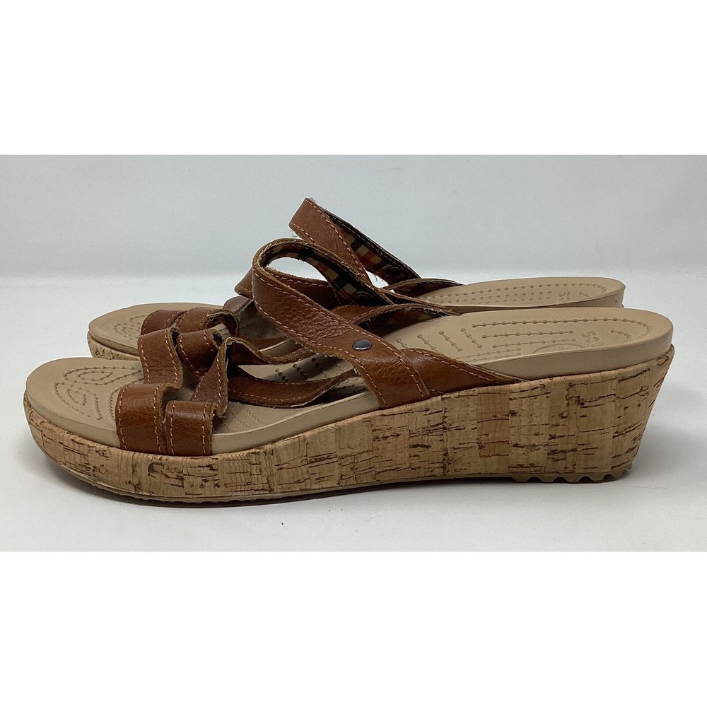CROCS Tan Women's Strappy Sandals - Picture 5 of 9